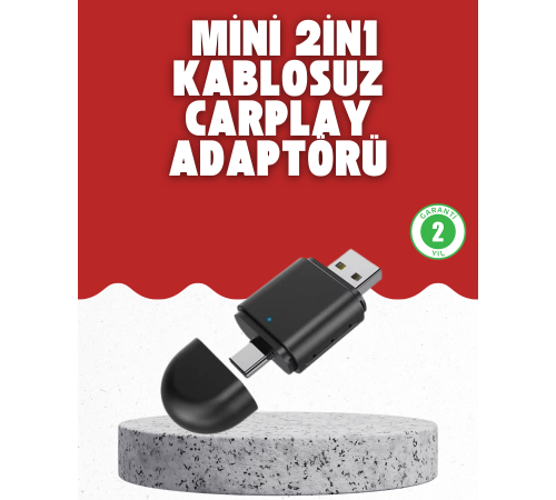 Kablosuz CarPlay Dönüştürücü – Akıllı Tak & Çalıştır Araç Adaptörü