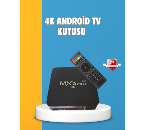 Android TV Box 4K – 2GB RAM 16GB ROM, Kablosuz Wi-Fi Medya Oynatıcı