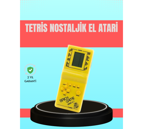 Retro Tetris El Aterisi – Pil ile Çalışan Taşınabilir Mini Oyun Konsolu