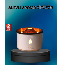 Alev Efektli Buhar Makinesi – Aromaterapi, Nemlendirme ve Işık Modlu Tasarım