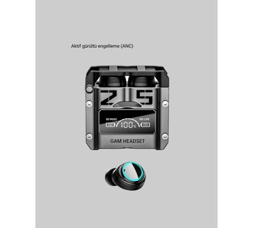 Kablosuz Bluetooth 5.3 Kulaklık – Aktif Gürültü Engelleme ve Gecikmesiz Oyun Modu