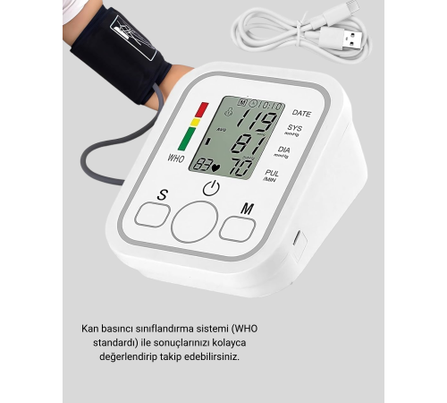 Üst Koldan Ölçüm Dijital Tansiyon Aleti – IHB Aritmi Uyarılı ve Çift Hafızalı (Kopya)