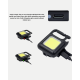 Şarjlı COB LED Anahtarlık Fener – 4 Modlu, Manyetik ve Katlanabilir Standlı