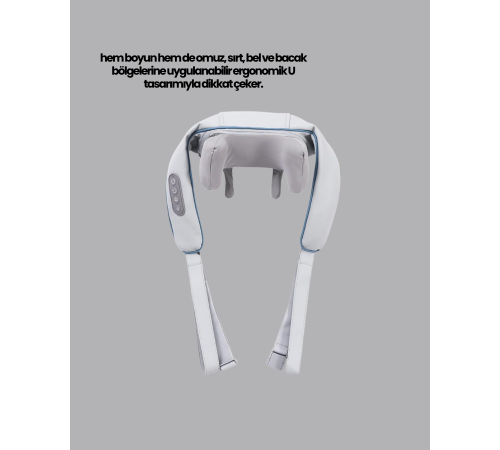 Titreşimli Boyun Masaj Cihazı Isı Terapili Şarjlı VNB-01 Ergonomik U Tasarım