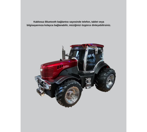 Traktör Tasarımlı Bluetooth Hoparlör 12W TWS Destekli Nostaljik Model