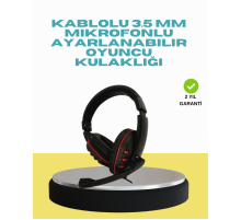 Kırmızı Işıklı  Kulaklığı Kablolu Mikrofonlu Profesyonel