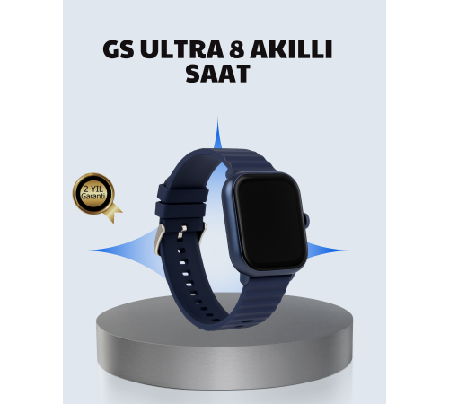 Akıllı Saat 360 mAh Çoklu Spor Modlu Lacivert Siyah Kordon