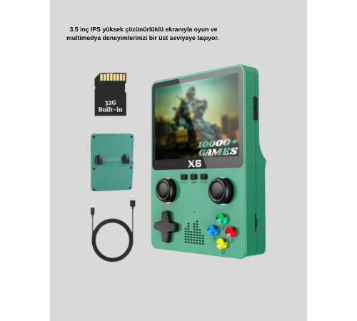 3.5 İnç IPS Ekranlı Taşınabilir Oyun Konsolu Ergonomik Çift Tetikli