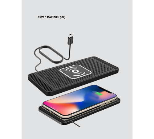 Manyetik Şarj Pedi 7.5W 10W 15W Hızlı Şarj Kaymaz Tabanlı
