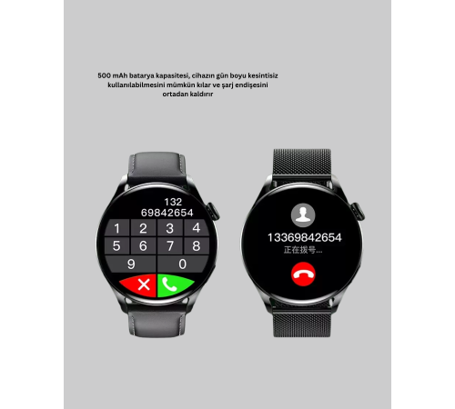 Akıllı Saat GPS Destekli Sesli Görüşme 500 mAh Nabız Uyku Takipli