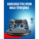 Bluetooth Kablosuz PS4 Gamepad Çift Motorlu Siyah Controller