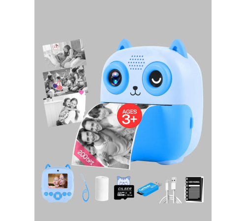 Anında Baskı Özellikli Çocuk Kamerası 48MP 1080P Çift Lens 32GB Destekli