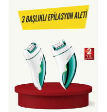 Profesyonel 3 in 1 Epilasyon Cihazı LED Aydınlatmalı Suya Dayanıklı Şarjlı VGR Epilatör