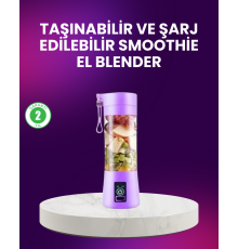 Taşınabilir Şişe Blender 380ml Şarjlı Spor Smoothie Shake Karıştırıcı