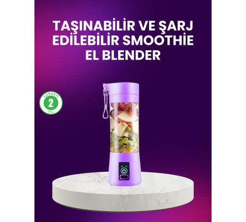 Taşınabilir Şişe Blender 380ml Şarjlı Spor Smoothie Shake Karıştırıcı