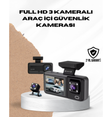 Wi-Fi Bağlantılı Full HD Araç Kamera Seti 3 Kameralı Park Koruma ve Döngü Kayıt