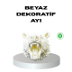 Özel Tasarım Beyaz Ayı Duvar Aksesuarı 3D Dekoratif Heykel 25x19 cm