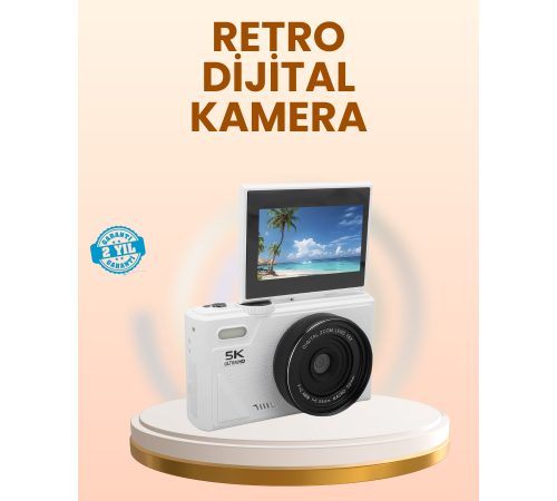 Taşınabilir 5K UHD Fotoğraf ve Video Kamera Otofokus WiFi