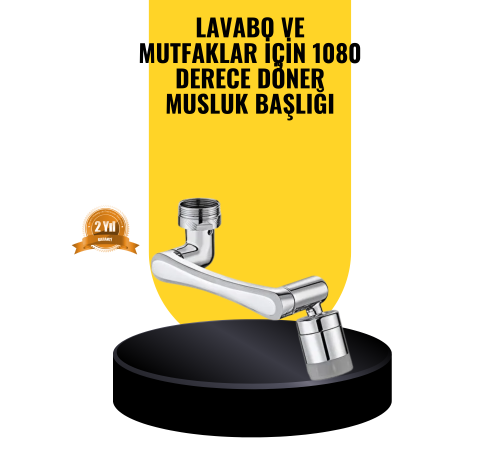 1080° Dönebilen Musluk Başlığı 2 Su Modlu Ayarlanabilir Esnek Tasarım