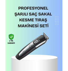 Kuaför Tipi Şarjlı Saç ve Sakal Kesme Makinesi Güçlü Motorlu