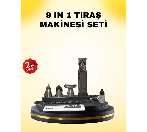 9’u 1 Arada Bakım Seti Güçlü Motorlu Saç Sakal Burun Kulak Trimmer