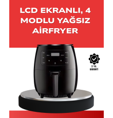 Büyük Boy 6 Litre Airfryer 2400W Sesli Uyarı LCD Ekran