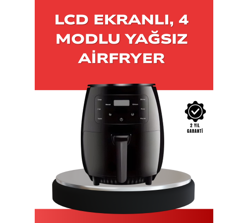Büyük Boy 6 Litre Airfryer 2400W Sesli Uyarı LCD Ekran