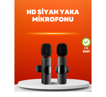 Çift Mikrofonlu Kablosuz Kayıt Seti iPhone Uyumlu Mini Mikrofon