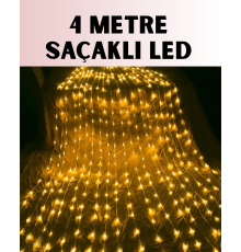 4 Metre Icicle Şelale Led Yılbaşı Perde Işık Sıcak Ambiyans