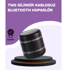 Silindir Tasarım Mini Bluetooth Hoparlör 10m Çekim Güçlü Bas ve Mikrofonlu