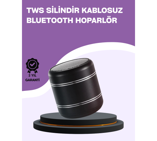 Silindir Tasarım Mini Bluetooth Hoparlör 10m Çekim Güçlü Bas ve Mikrofonlu