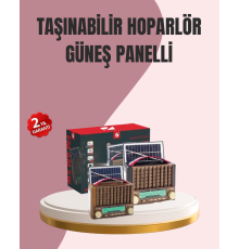 Solar Panel Şarjlı Taşınabilir Radyo Bluetooth Hoparlör Müzik Kutusu