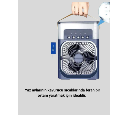 Sessiz Çalışan Turbo Fan Güçlü Hava Akışlı Masa Üstü Vantilatör