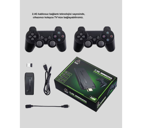 2.4G Kablosuz Mini Oyun Konsolu Taşınabilir ve Şık Tasarım