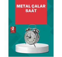 Dekoratif Gümüş Işıklı Alarmlı Masa Saati Sessiz Mekanizma