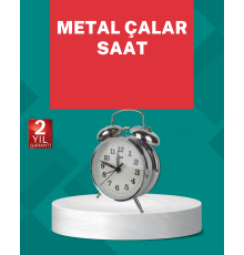 Dekoratif Gümüş Işıklı Alarmlı Masa Saati Sessiz Mekanizma