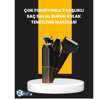 USB-C Şarjlı 3 in 1 Erkek Bakım Cihazı – Sessiz Motorlu Saç ve Sakal Kesme Makinesi