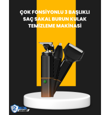 USB-C Şarjlı 3 in 1 Erkek Bakım Cihazı – Sessiz Motorlu Saç ve Sakal Kesme Makinesi