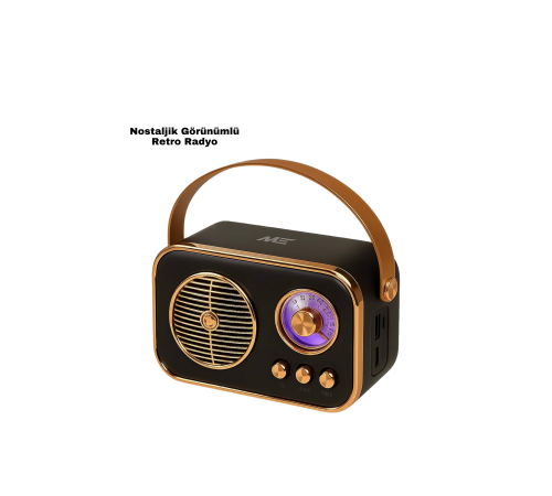 Vintage Bluetooth Radyo – TF Kart ve FM Destekli Taşınabilir Nostaljik Model