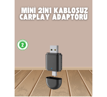 Kablosuz CarPlay Adaptörü – USB-A & Type-C Uyumlu Hızlı Bağlantı Cihazı