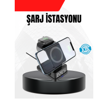 LED Dijital Saatli Kablosuz Şarj Cihazı – 3 Parlaklık Ayarlı, Şarj Koruma Teknolojili