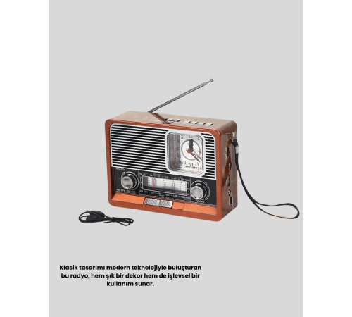 Nostaljik Radyo – Şık Dekoratif Tasarım ve Güvenli 2 Yıl Garanti