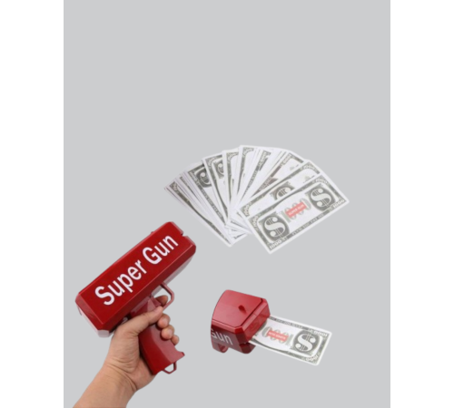 Super Money Gun Para Saçma Tabancası Yüksek Atış Güçlü Kırmızı Model