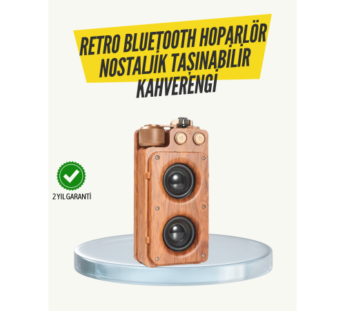 Klasik Görünümlü Bluetooth Hoparlör 360 Derece Stereo ve FM Radyo