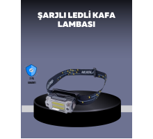 USB Şarjlı Mini LED KAFA Feneri 50m Odak 150m Geniş Aydınlatm