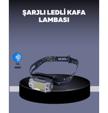 USB Şarjlı Mini LED KAFA Feneri 50m Odak 150m Geniş Aydınlatm