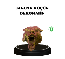 Gold Kırmızı Jaguar Duvar Dekoru Asılabilir Hediyelik 3D Heykel 20x16 cm