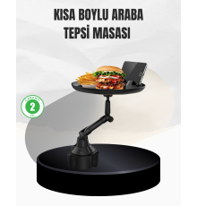 Universal Araç İçi Bardaklık Tepsisi 9 İnç Yemek Alanı ve Telefon Standlı
