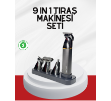 Şarjlı 9’u 1 Arada Çok Amaçlı Erkek Bakım Seti Yıkanabilir Başlıklar
