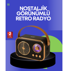 Klasik Retro Radyo – Bluetooth Destekli, FM Özellikli Şarjlı Hoparlör